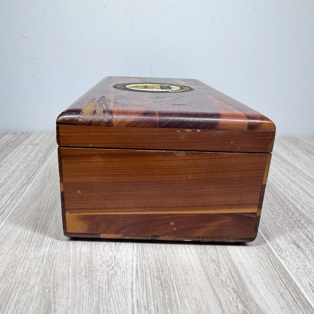 Handmade Cedar Jewelry‎ Box Signed MW Major Moultrie GA Wood Keepsake 9.5in